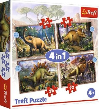 PUZZLE 4EN1 INTERESANTE DINOSAURIOS PUD TREFL 34383