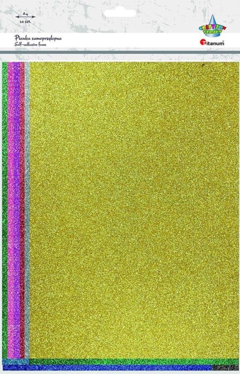 A4 ESPUMA AUTOADHESIVA GLITTER 10 COLORES TITANUM SERIE CRAFT-FUN