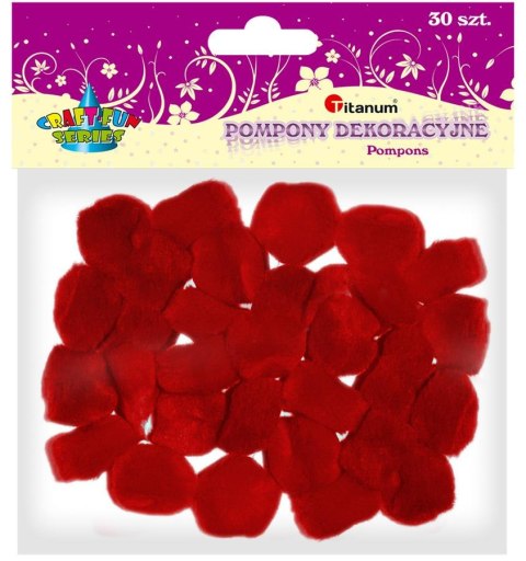 POMPONES 25MM ROJO 30 UDS SERIE TITANUM CRAFT-FUN