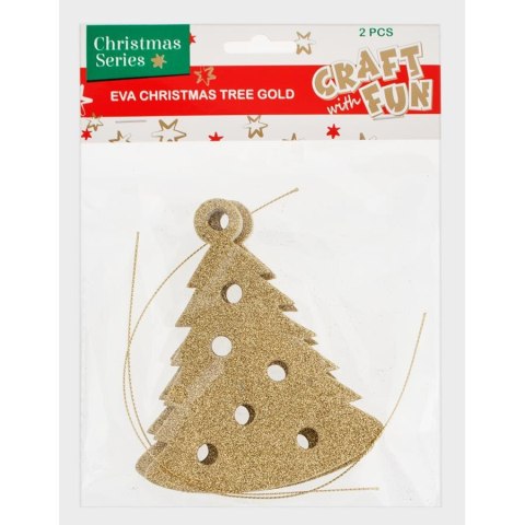 COLGANTE DE GOMA EVA DECORATIVA BN ÁRBOL DE NAVIDAD ORO ARTESANAL CON DIVERSIÓN 438618