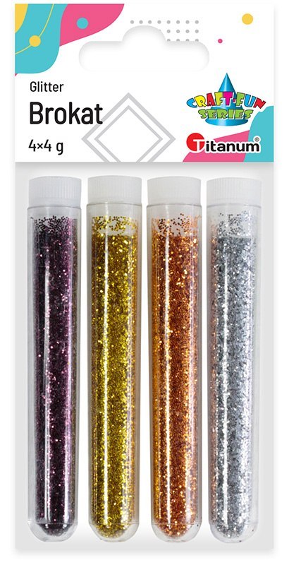 GLITTER EN VIALES 4 COLORES X4G TITANUM SERIE CRAFT-FUN