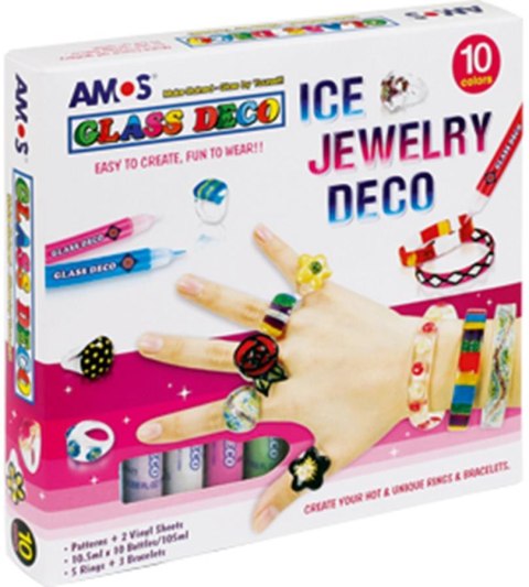 PINTURAS PARA JOYERÍA DE HIELO DECO VIDRIERAS CON JOYERÍA 10 COLORES 10.5ML AMOS GD10P10IJ