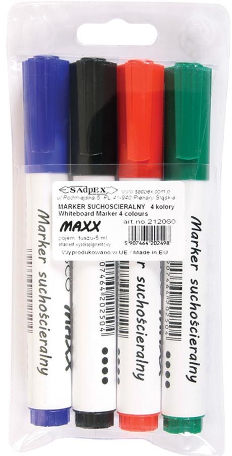 MARCADOR BORRAR EN SECO REDONDO 4 COLORES SADPEX 212060 CRESCO