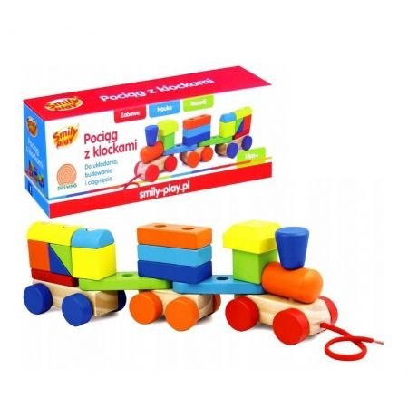 TREN DE MADERA CON BLOQUES 36X12X9 PLX PUD SMILY PLAY AC7621 AN0