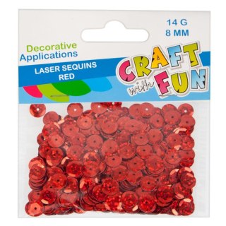 LENTEJUELAS LASER REDONDAS 8 MM ROJA ARTESANAL CON DIVERSION 439336