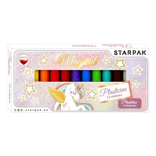 PLASTICINA 12 COLORES UNIKORN STARPAK 472912