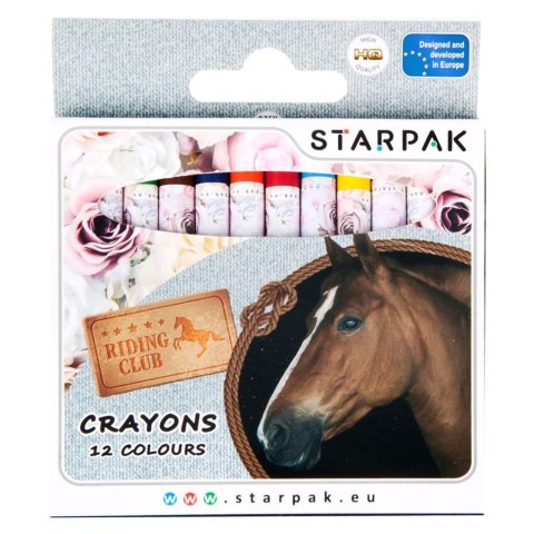 LÁPICES DE CERA 12 COLORES CABALLOS STARPAK 274530