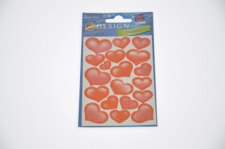 ADHESIVOS 8X16 CM CORAZONES GLITTER ZWECKFORM 53205