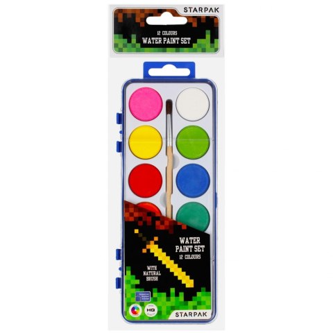 PINTURAS ACUARELAS 12 COLORES CON PINCEL PIXEL STARPAK 489994