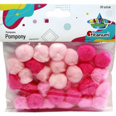 POMPONES ACRILICO 25MM ROSA 30 UDS. SERIE TITANUM CRAFT-FUN