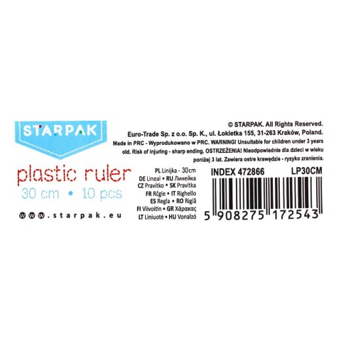 REGLA 30CM PB A 10 STARPAK 472865