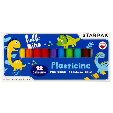 PLASTICINA 12 COLORES DINO STARPAK 493608