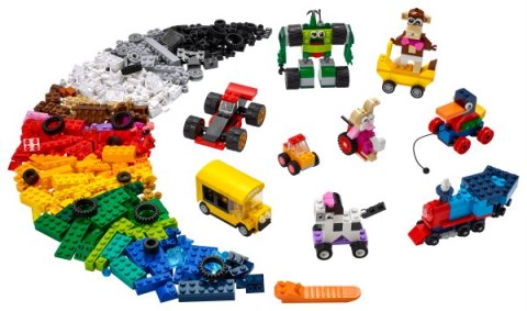 LEGO® Classic - Ladrillos sobre ruedas