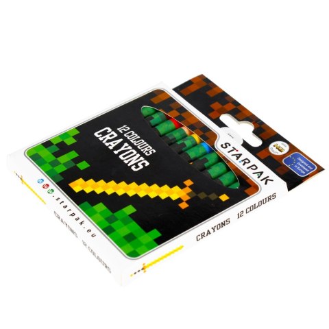 LÁPICES DE CERA 12 COLORES PIXEL GAME STARPAK 484792