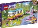 LEGO® Friends - Minibús y velero para acampar en el bosque