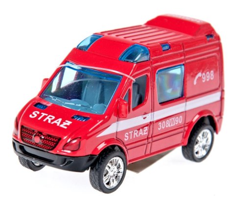 COCHE DE BOMBEROS METAL MINI FURGONETA 8CM HIPO HKG068 HIPO