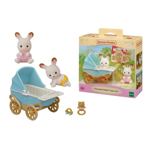 SYLVANIAN TWIN RABBIT TROLLEY CHECK 5432 WB6 EPOCH