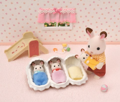 SYLVANIAN RABBIT TRIPLETS CHEQUE OREJAS 5532 WB6 EPOCH