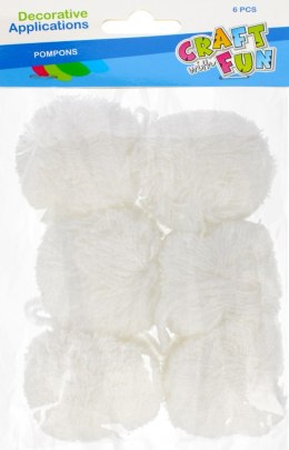 Pompones decorativos de lana, mezcla de colores (blanco o rojo) - Craft with Fun 481016