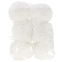 Pompones decorativos de lana, mezcla de colores (blanco o rojo) - Craft with Fun 481016