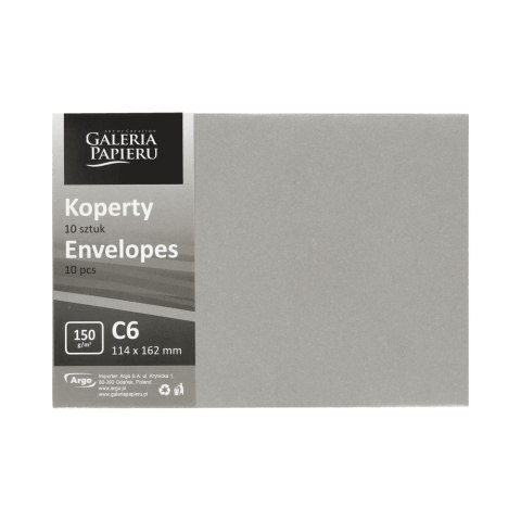 SOBRE C6 NK SILVER PEARL PAPEL GALERÍA PACK10PZS 280266 ARGO ARGO