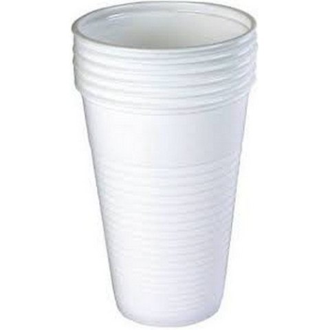 PACK TAZA PLÁSTICO 200 ML BLANCO 100 PIEZAS. JUAN NECESARIO