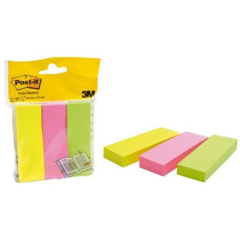 CUADERNO AUTOADHESIVO 3 CUADERNOS 26X76 MM 100 HOJAS 3 COLORES POST-IN 3M 671/3 3M