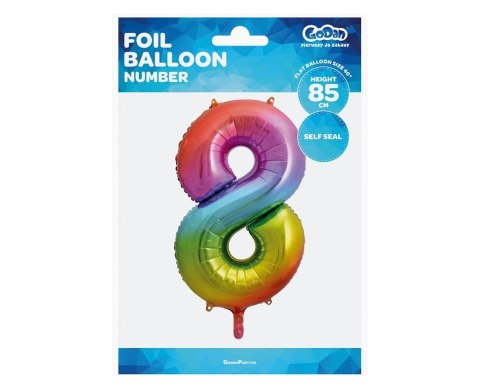 SIGUE GLOBO 85CM 8 ARCOIRIS GO PBH GODAN