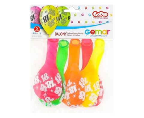 GLOBO PREMIUM 12" 18 AÑOS FLUO GO PBH OP5PCS GODAN