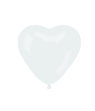 GLOBO CORAZON 10" GO WHITE CR/01 FOL PACK50PZS GODAN