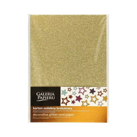 CARTULINA DECORATIVA GLITTER DORADO A4 210G PAPEL ARGO GALERÍA