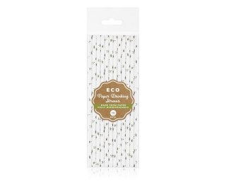 TUBO DE PAJA DE PAP. ESTRELLAS DE PLATA, 6X197MM / 12 UDS. PATRÓN BRILLO SG-RPSG12 GODAN