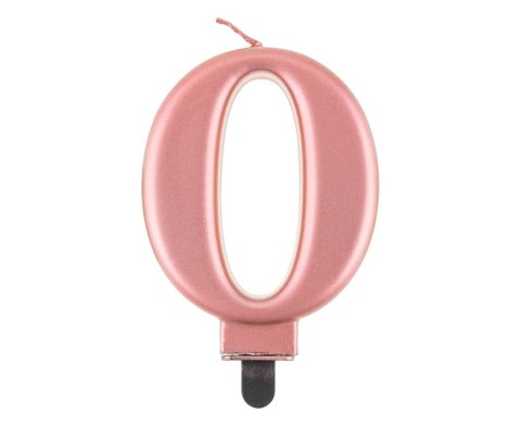 VELON NUMERO 0, ORO ROSA METALIZADO, 8.0 CM PF-SCRZ0 GODAN