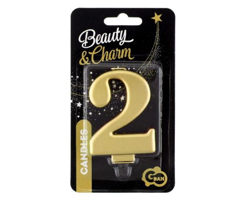 VELON NUMERO 2, ORO METALIZADO, 8.0 CM PF-SCZ2 GODAN