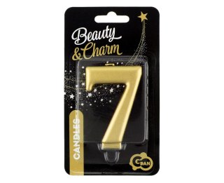 VELON NUMERO 7, ORO METALICO, 8.0 CM PF-SCZ7 GODAN