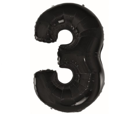 GLOBO FOIL NUMERO 3, NEGRO - 92 CM GODAN