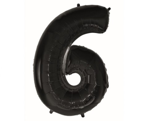 GLOBO FOIL NUMERO 6, NEGRO - 92 CM GODAN