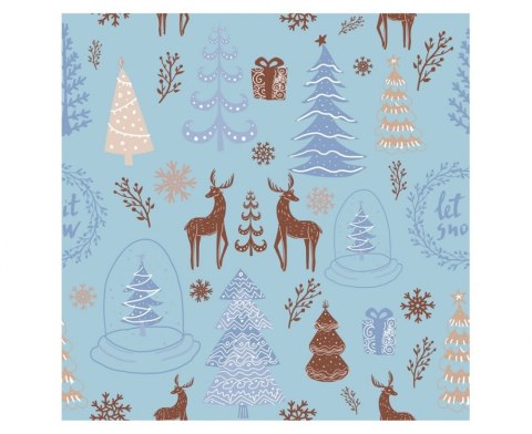 SERVILLETAS HELLO WINTER, J. AZUL, CERTIFICADO FSC, 33X33 CM, 20 UDS. GODAN