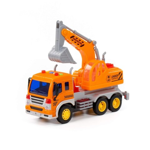 MAQUINA DE CONSTRUCCION EXCAVADORA LUZ Y SONIDO NARANJA WADER POLESIE 86433 POLESIE