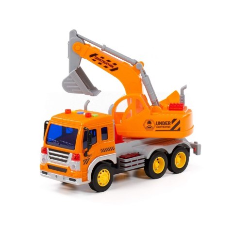 MAQUINA DE CONSTRUCCION EXCAVADORA LUZ Y SONIDO NARANJA WADER POLESIE 86433 POLESIE