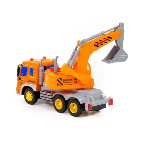 MAQUINA DE CONSTRUCCION EXCAVADORA LUZ Y SONIDO NARANJA WADER POLESIE 86433 POLESIE