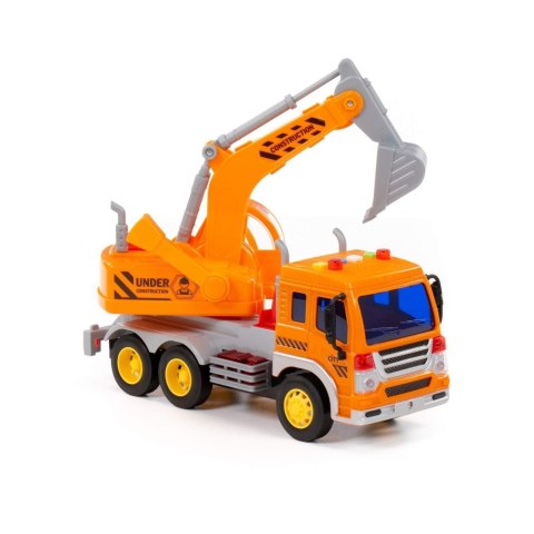 MAQUINA DE CONSTRUCCION EXCAVADORA LUZ Y SONIDO NARANJA WADER POLESIE 86433 POLESIE