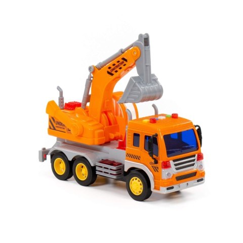 MAQUINA DE CONSTRUCCION EXCAVADORA LUZ Y SONIDO NARANJA WADER POLESIE 86433 POLESIE