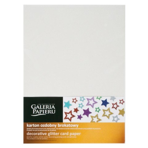 CARTULINA DECORATIVA A4 GLITTER BLANCO 210G PAPEL ARGO GALERÍA