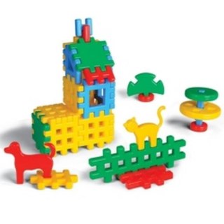 BLOQUES DE CONSTRUCCIÓN 31 ELEMENTOS WAFFLES CASITA MARIO-INEX 900987 MARIO-INEX